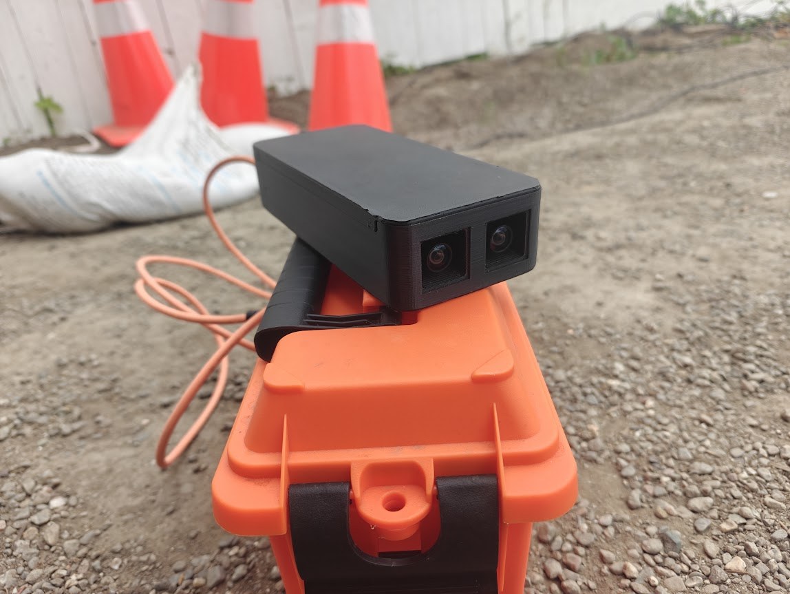 The twin-lens NDVI camera module in the field.